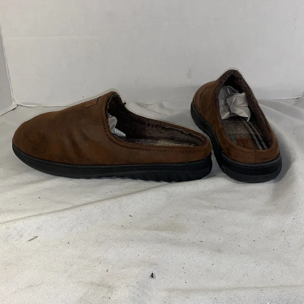dearfoams Men's Brown Slip-On Suede Clog